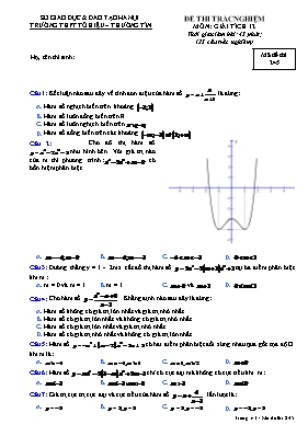 Đề thi trắc nghiệm Giải tích 12 - Mã đề 245 - Trường THPT Tô Hiệu